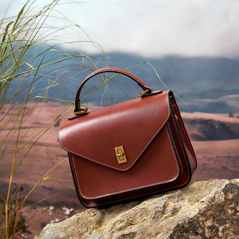 Genuine vegetable tanned cowhide handbag fashionable shoulder crossbody messenger bag