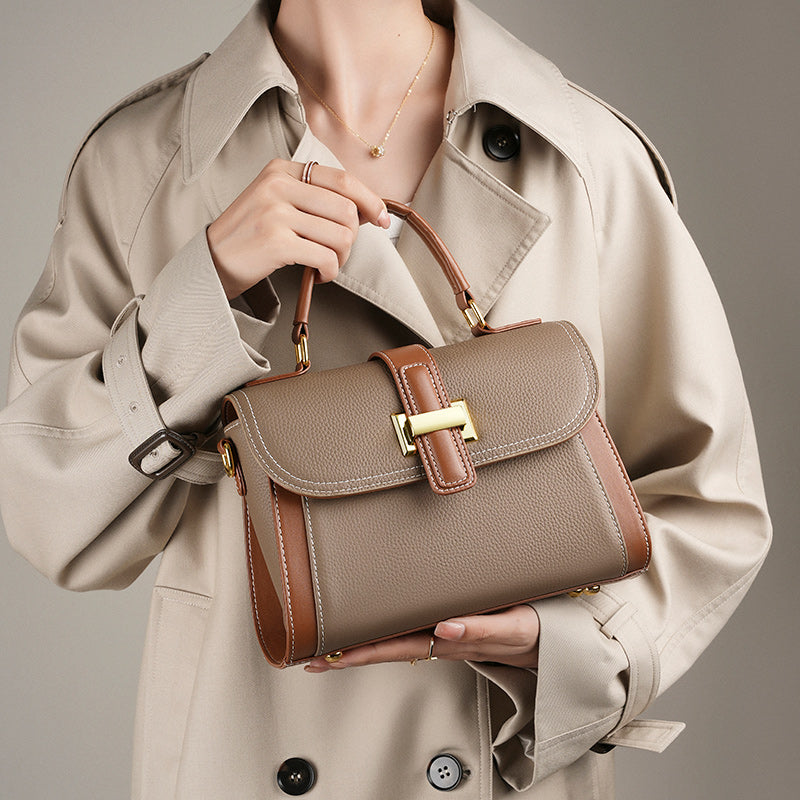 Top-grain cowhide high-quality texture fashion handbag light luxury shoulder messenger bag
