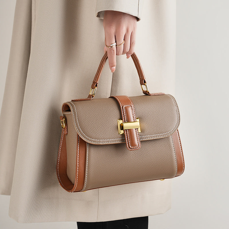 Top-grain cowhide high-quality texture fashion handbag light luxury shoulder messenger bag