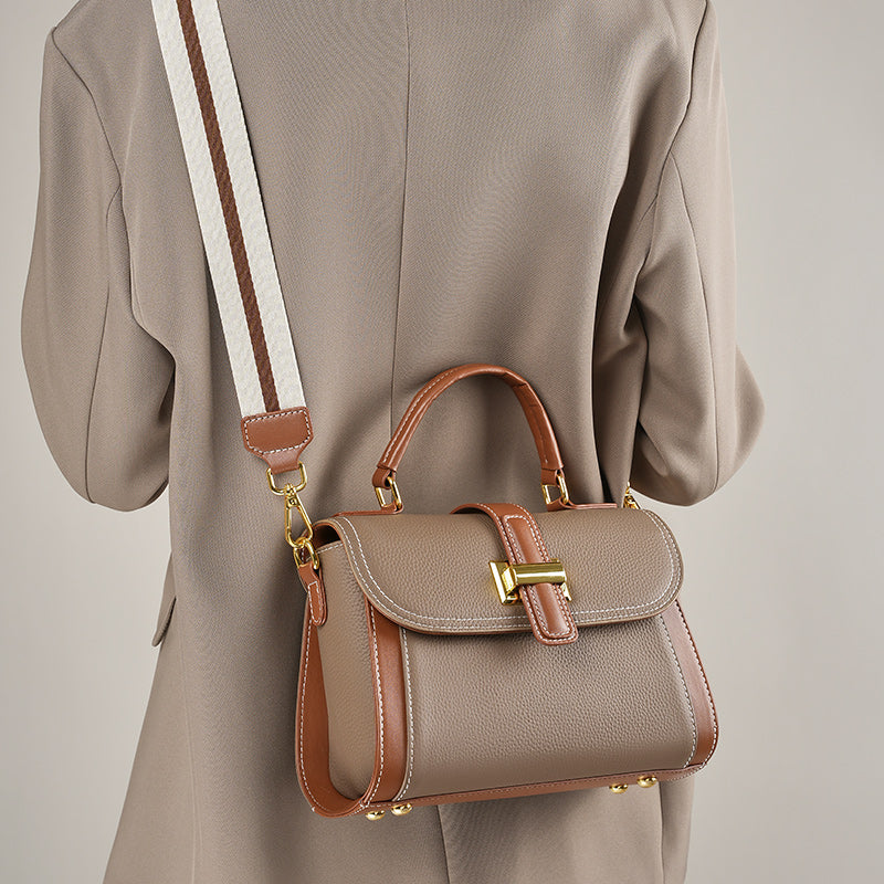 Top-grain cowhide high-quality texture fashion handbag light luxury shoulder messenger bag