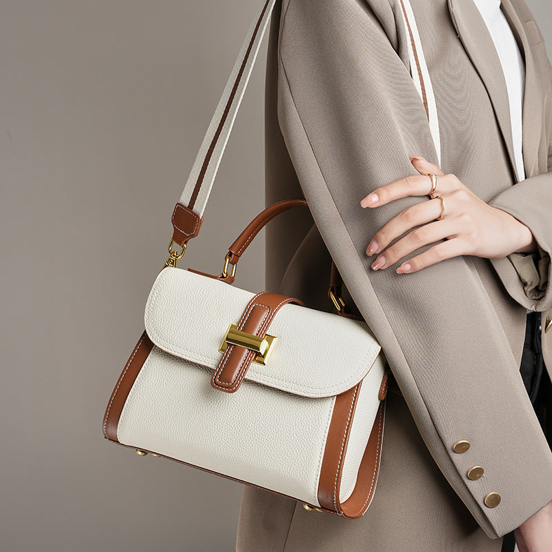 Top-grain cowhide high-quality texture fashion handbag light luxury shoulder messenger bag