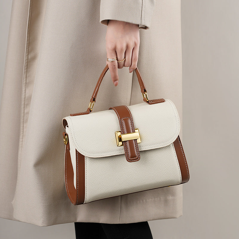 Top-grain cowhide high-quality texture fashion handbag light luxury shoulder messenger bag