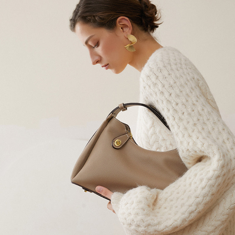 High-grade genuine leather shoulder crossbody fashionable underarm bag for women