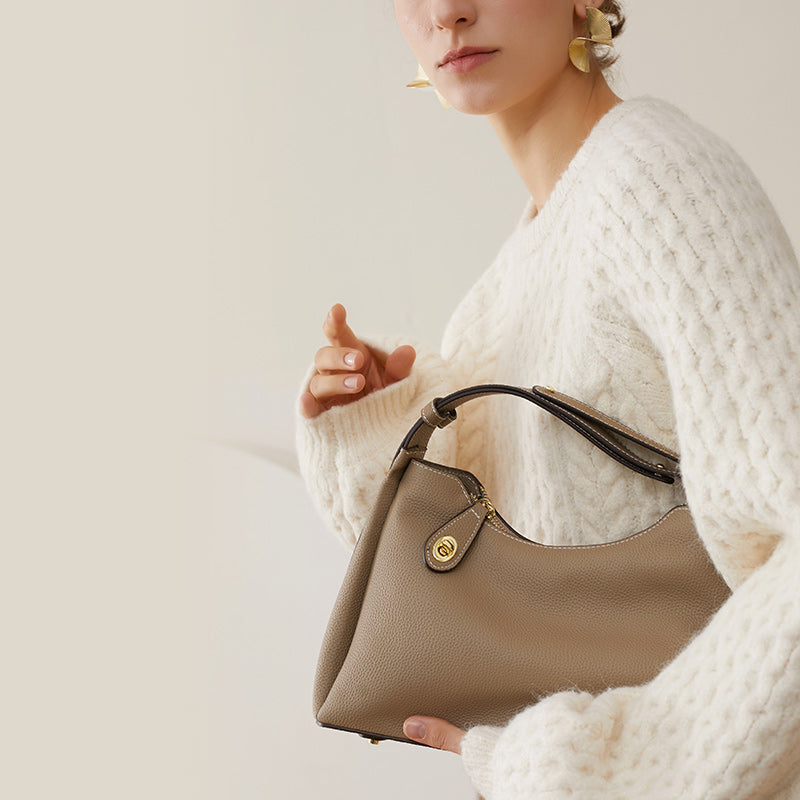 High-grade genuine leather shoulder crossbody fashionable underarm bag for women