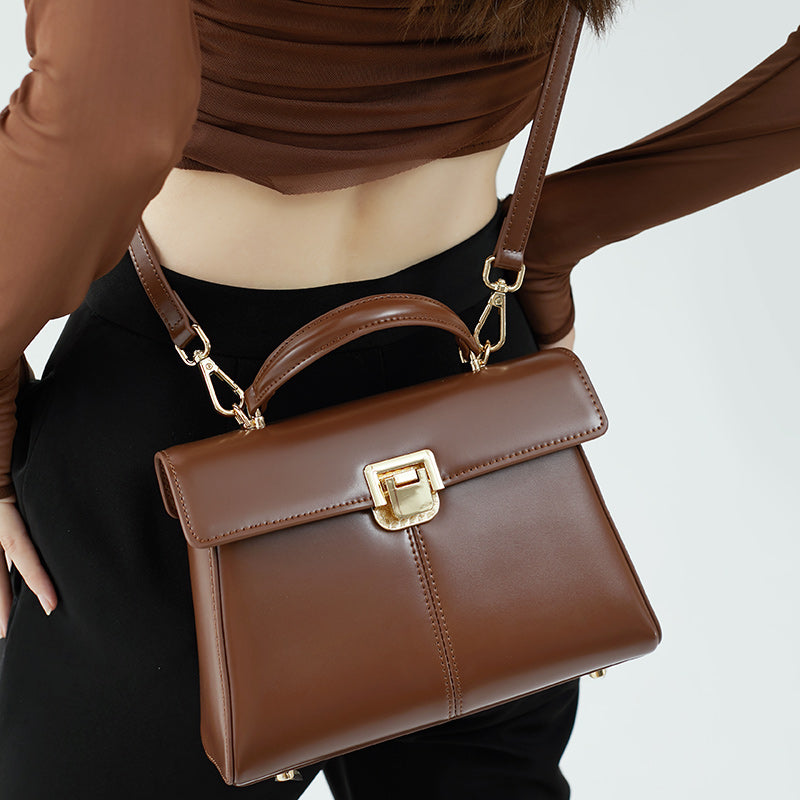 Genuine leather horseshoe buckle Kelly bag high-quality texture handbag shoulder crossbody bag