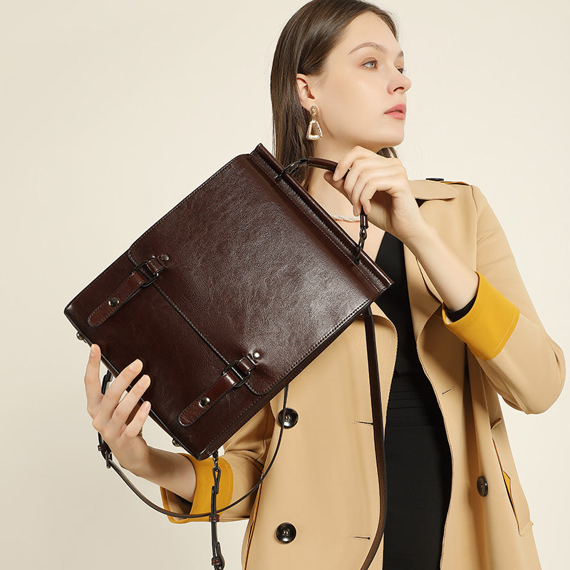 British college style backpack retro leather backpack
