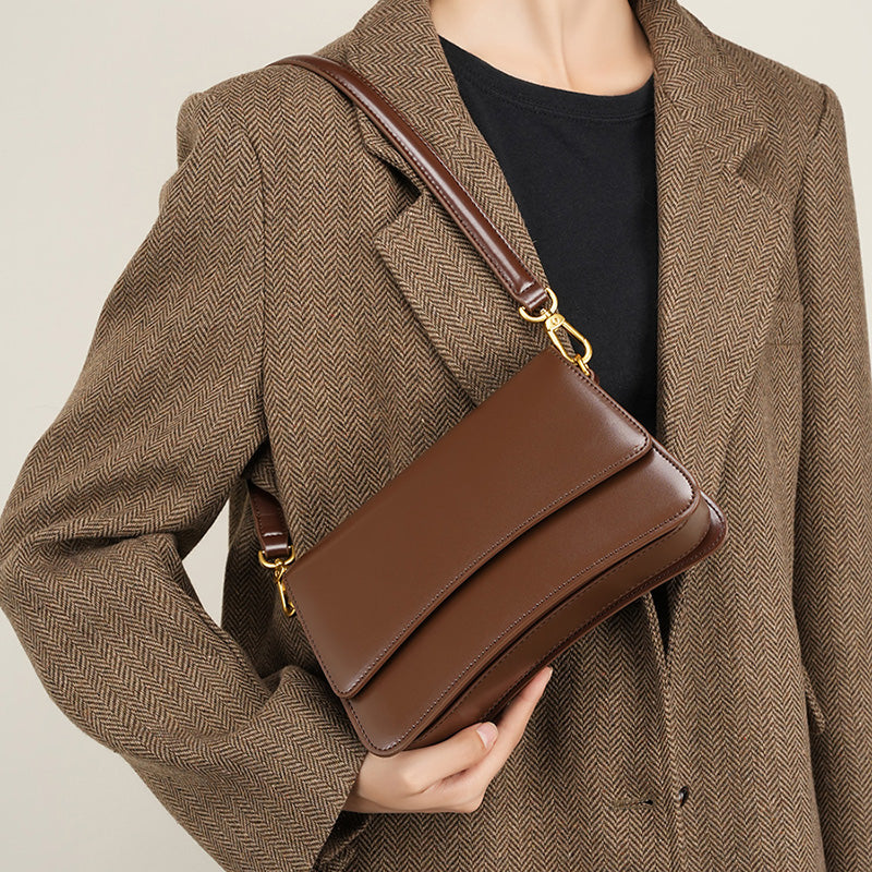 Vintage Underarm Crossbody Saddle Bag