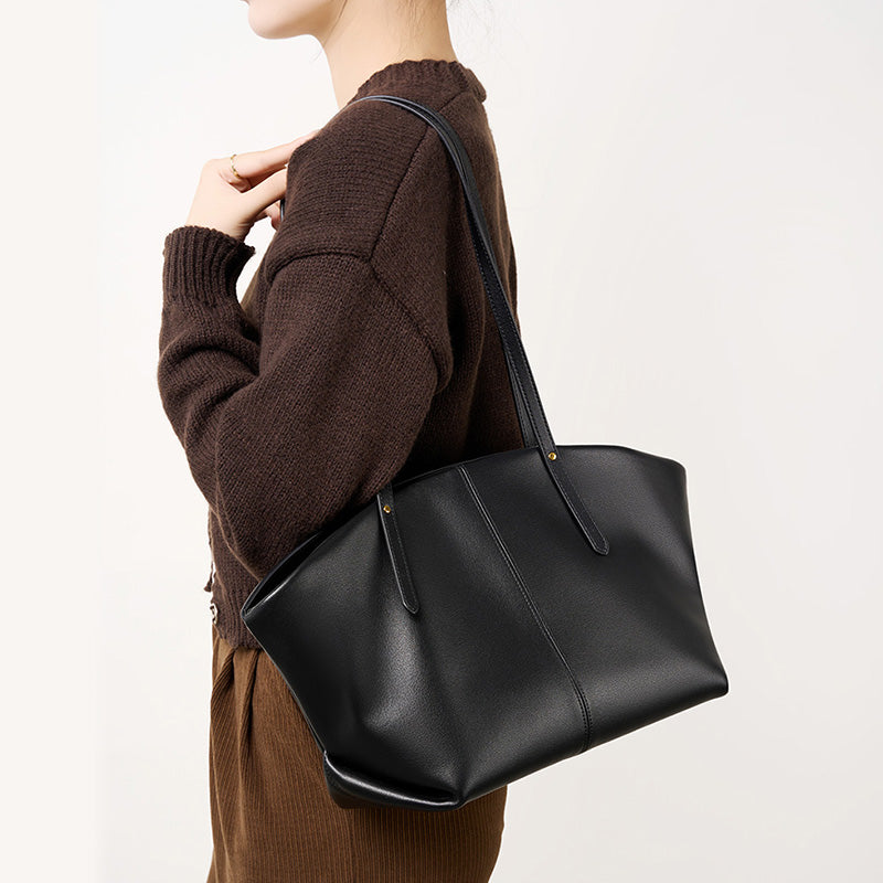 Genuine leather women's bag fashion tote bag casual shoulder bag cowhide ladies handbag large capacity