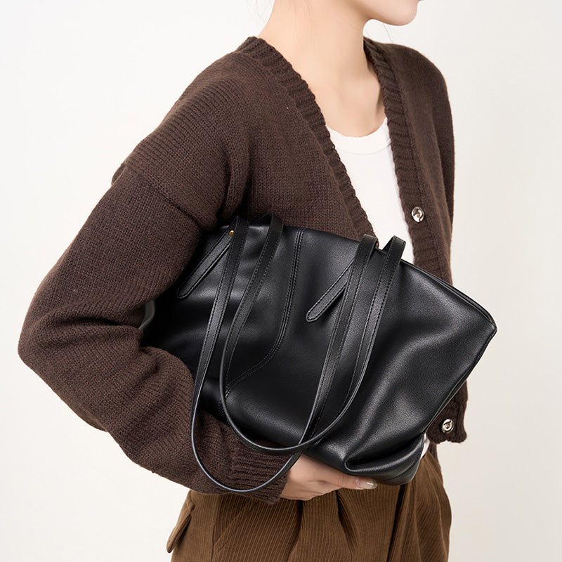 Genuine leather women's bag fashion tote bag casual shoulder bag cowhide ladies handbag large capacity
