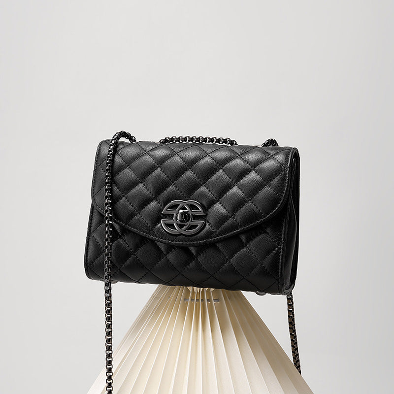 Top layer cowhide chain shoulder bag crossbody high-end light luxury genuine leather women's bag