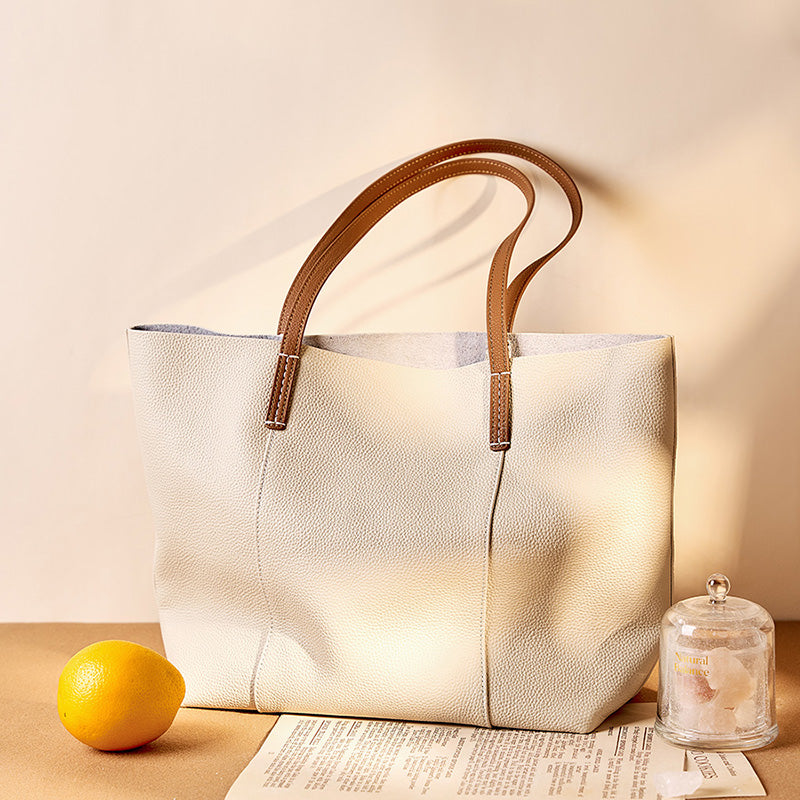 First layer cowhide handmade tote bag women's commuter bag large capacity portable shoulder bag