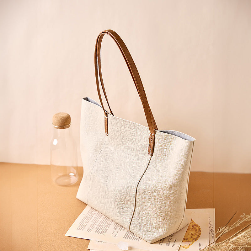 First layer cowhide handmade tote bag women's commuter bag large capacity portable shoulder bag