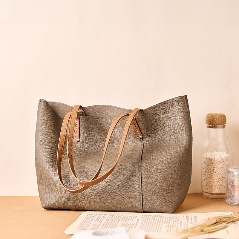 First layer cowhide handmade tote bag women's commuter bag large capacity portable shoulder bag