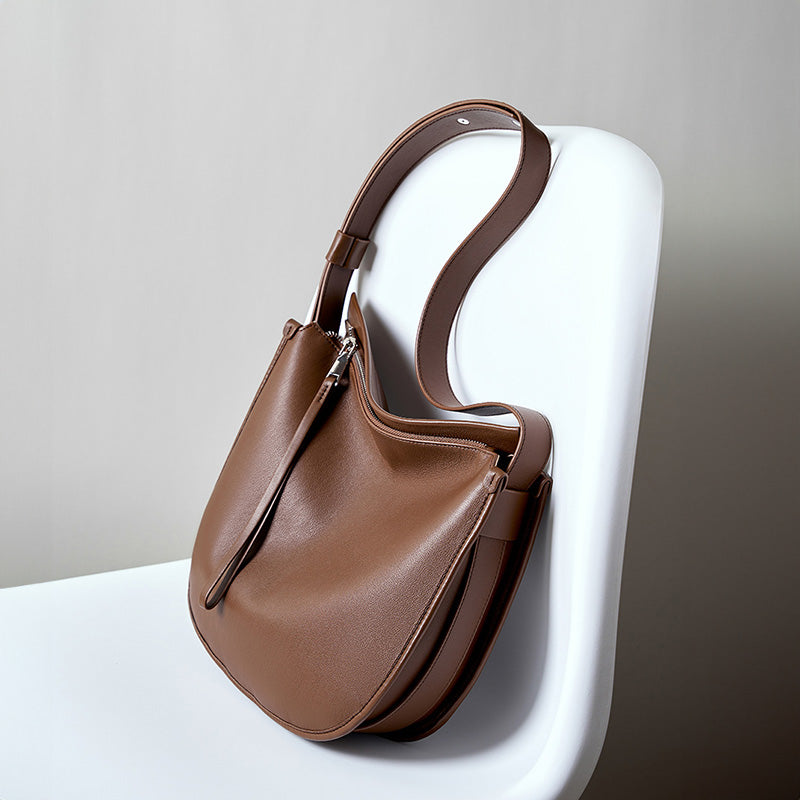 Lazy style minimalist tote bag comfortable soft leather women's bag cowhide commuting large capacity shoulder messenger bag