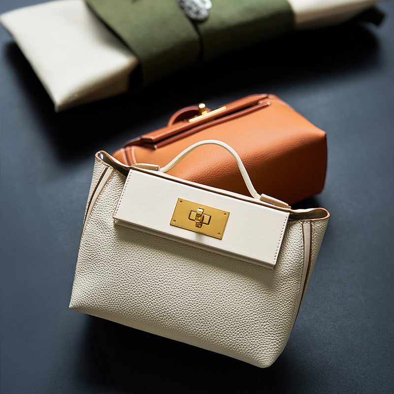 Genuine leather Kelly bag mini top layer cowhide backpack handbag shoulder crossbody backpack