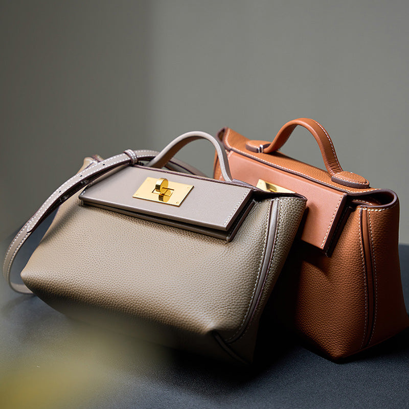 Genuine leather Kelly bag mini top layer cowhide backpack handbag shoulder crossbody backpack