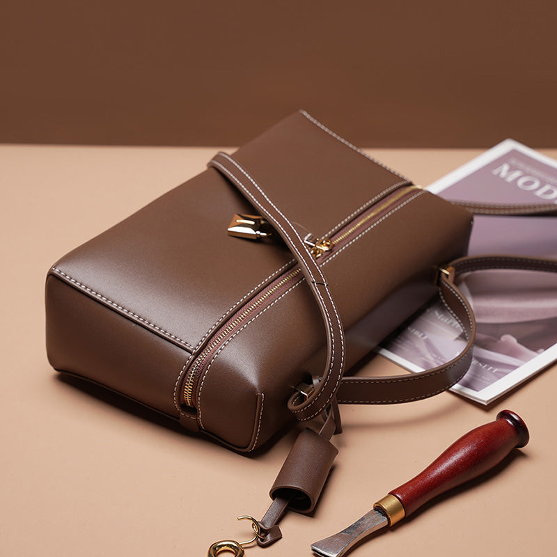 Cowhide handbag commuter fashion genuine leather shoulder crossbody bag elegant temperament women's bag