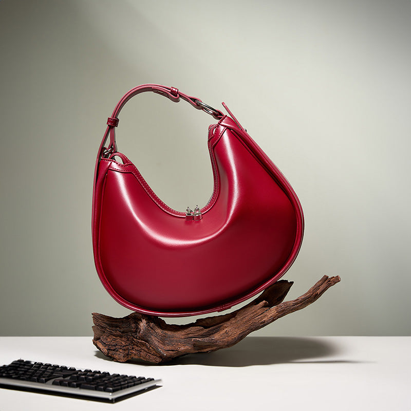 Genuine leather niche shoulder bag simple underarm bag crossbody handbag versatile women's bag