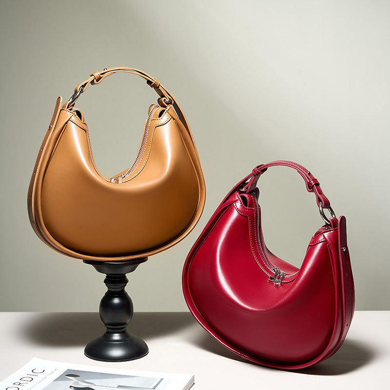 Genuine leather niche shoulder bag simple underarm bag crossbody handbag versatile women's bag