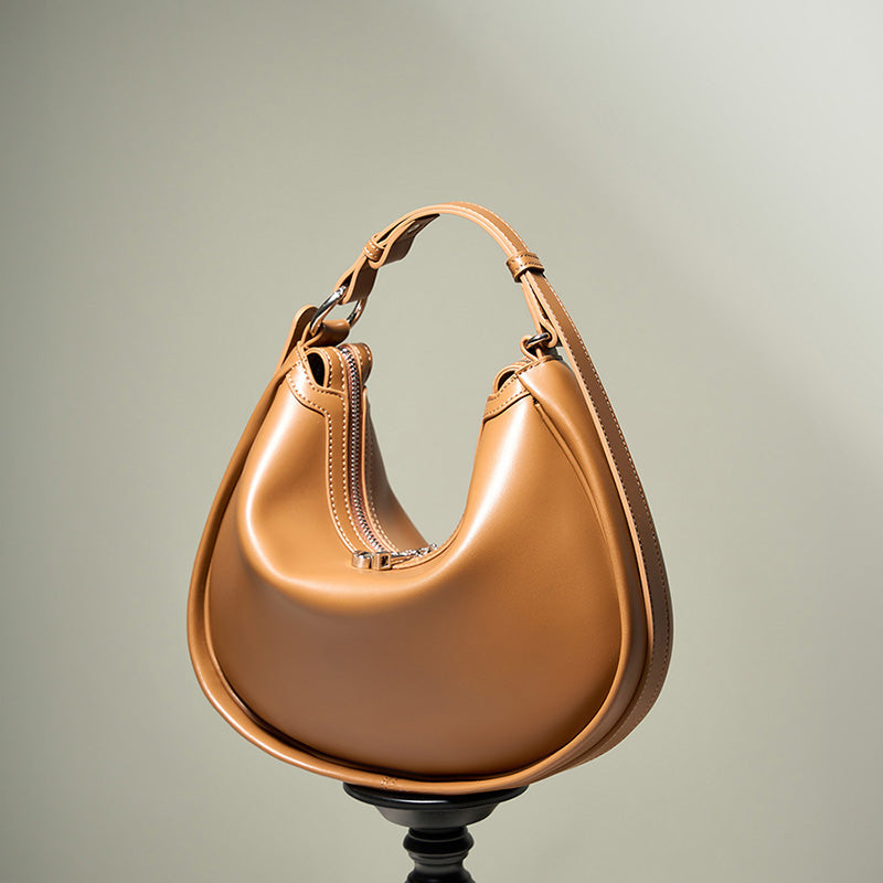 Genuine leather niche shoulder bag simple underarm bag crossbody handbag versatile women's bag