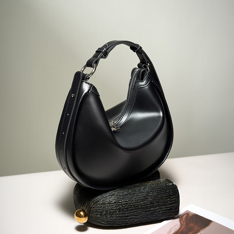 Genuine leather niche shoulder bag simple underarm bag crossbody handbag versatile women's bag