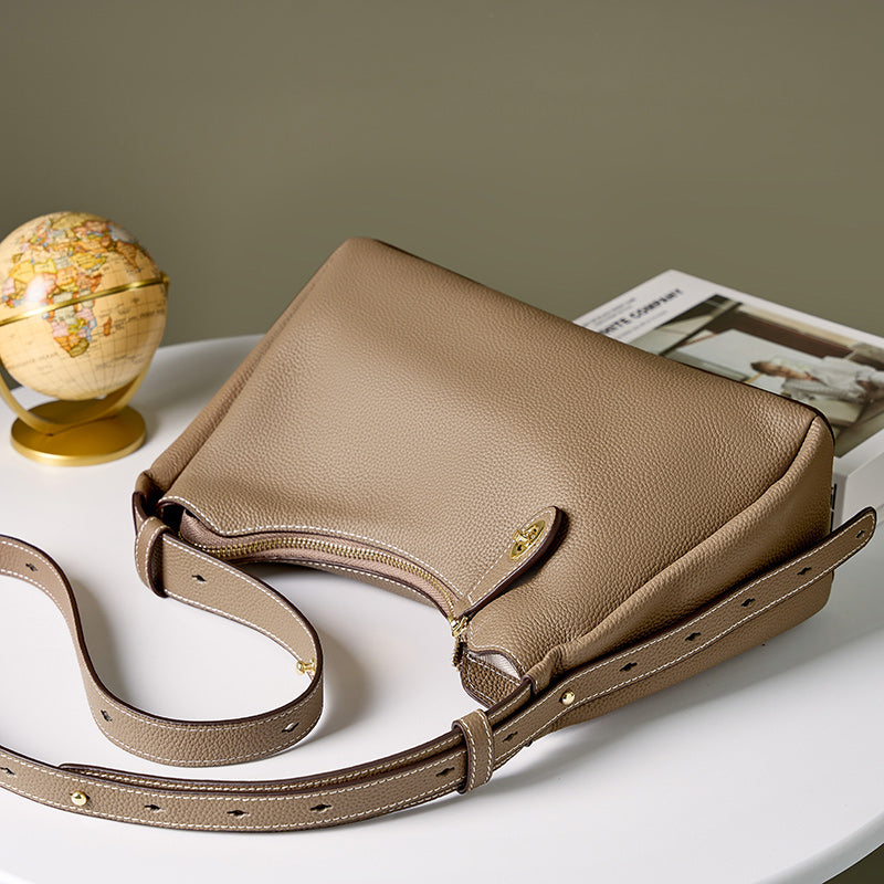 High-grade genuine leather shoulder crossbody fashionable underarm bag for women