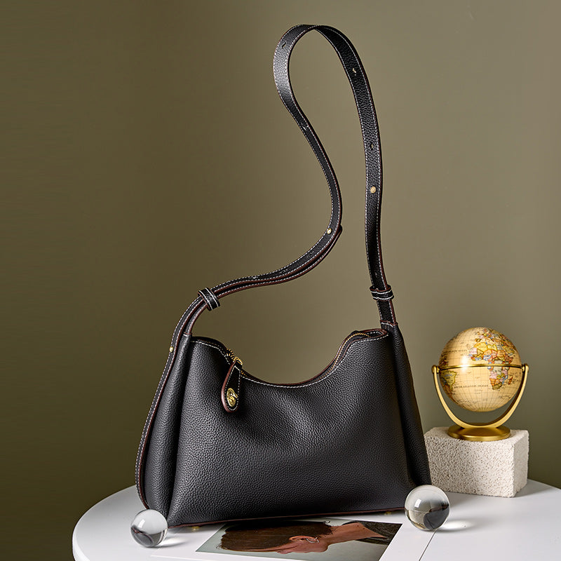 High-grade genuine leather shoulder crossbody fashionable underarm bag for women