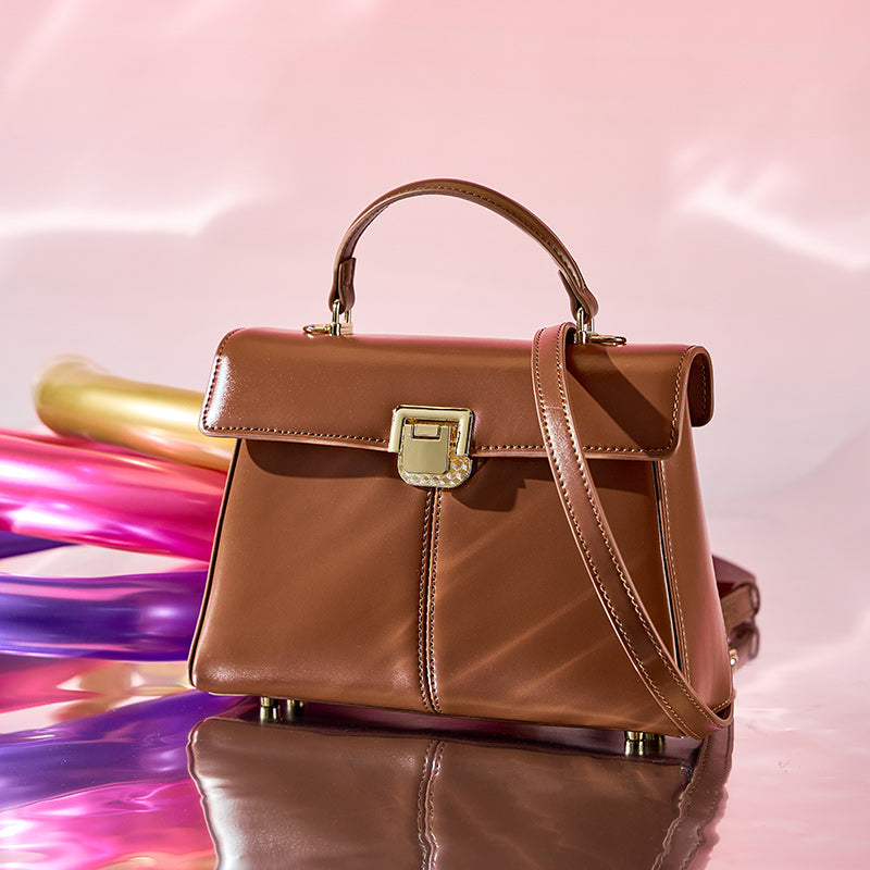 Genuine leather horseshoe buckle Kelly bag high-quality texture handbag shoulder crossbody bag