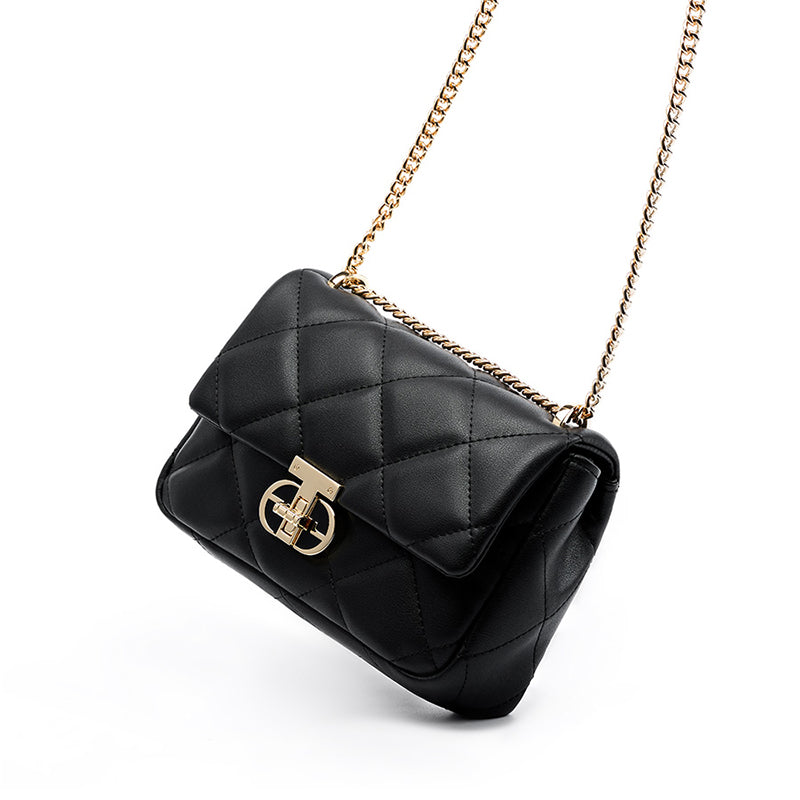 Genuine leather fashionable crossbody bag trendy shoulder chain bag women's bag