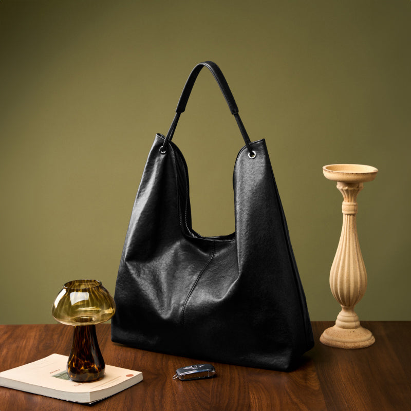 Vegetable Tanned Cowhide Tote Bag Single Shoulder Underarm Bag