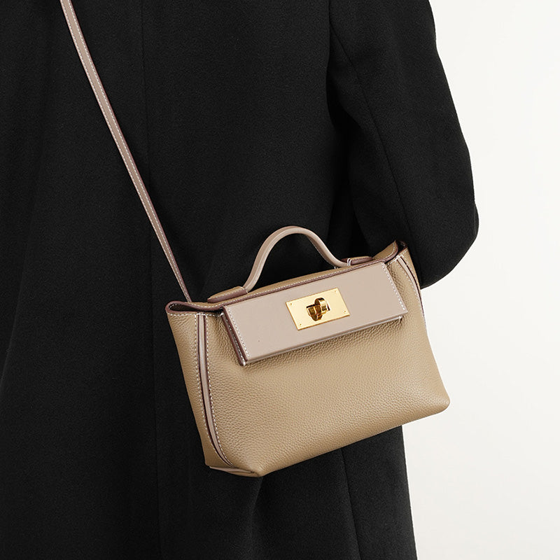 Genuine leather Kelly bag mini top layer cowhide backpack handbag shoulder crossbody backpack