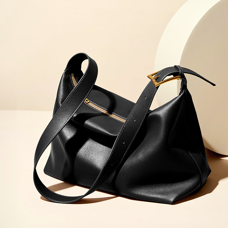Genuine leather underarm large tote bag cowhide women's bag commuting shoulder messenger bag