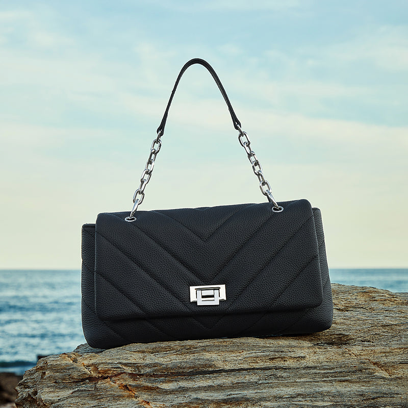 Top layer cowhide shoulder bag Chanel style genuine leather chain underarm crossbody bag