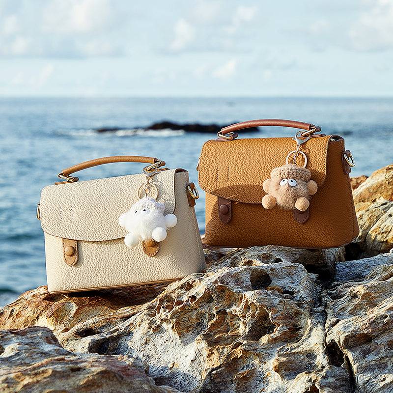 Cambridge bag with top-grain cowhide, high-grade genuine leather handbag, versatile shoulder bag