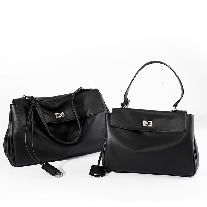 Rodeo Kelly Tote Bag Large Capacity Calfskin Single Shoulder Handle Lock Commuter Underarm Bag