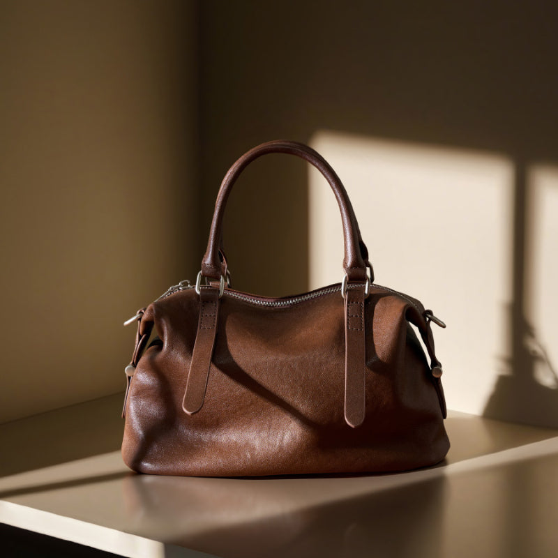 First layer vegetable tanned cowhide handbag genuine leather fashion retro versatile shoulder crossbody bag