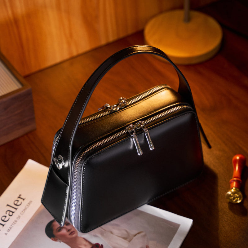 Niche design genuine leather shoulder bag handbag versatile women's bag minimalist design texture practical crossbody bag