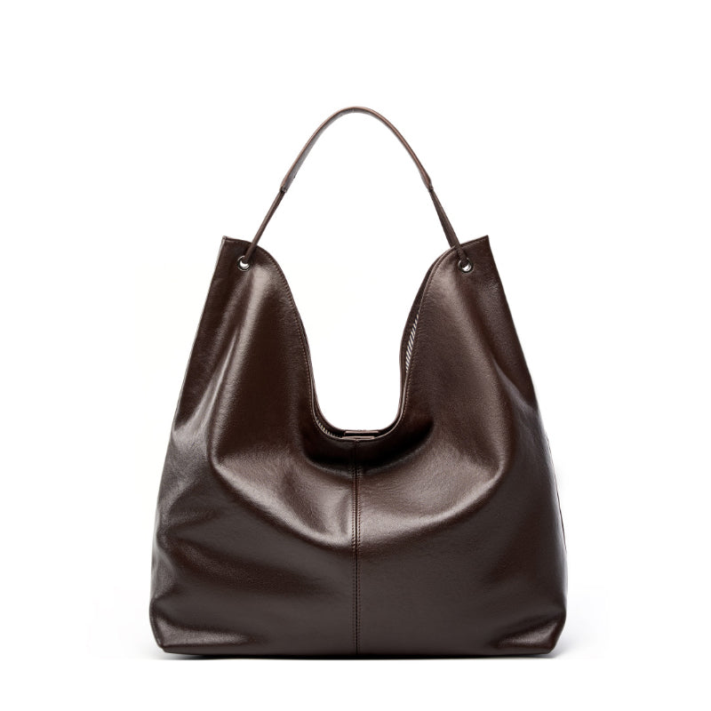 Vegetable Tanned Cowhide Tote Bag Single Shoulder Underarm Bag