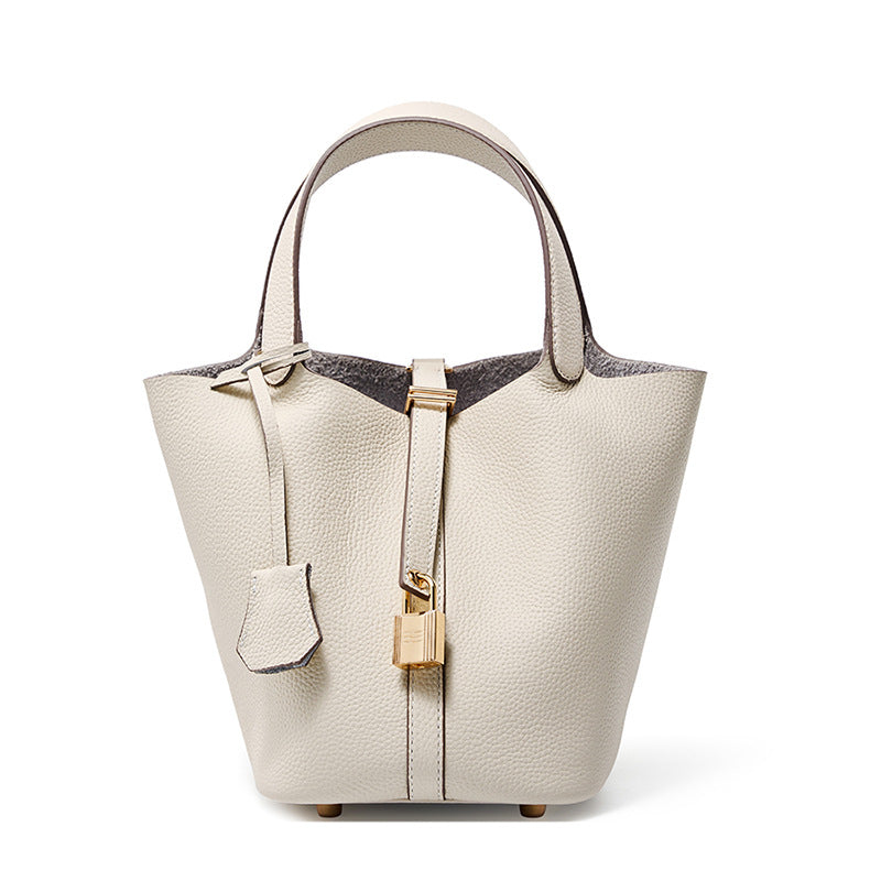 Bucket bag genuine leather handbag