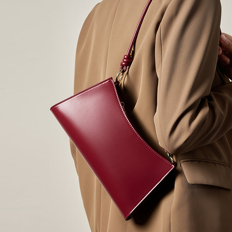 Genuine leather French underarm bag, single shoulder bag, light luxury high-end women's bag