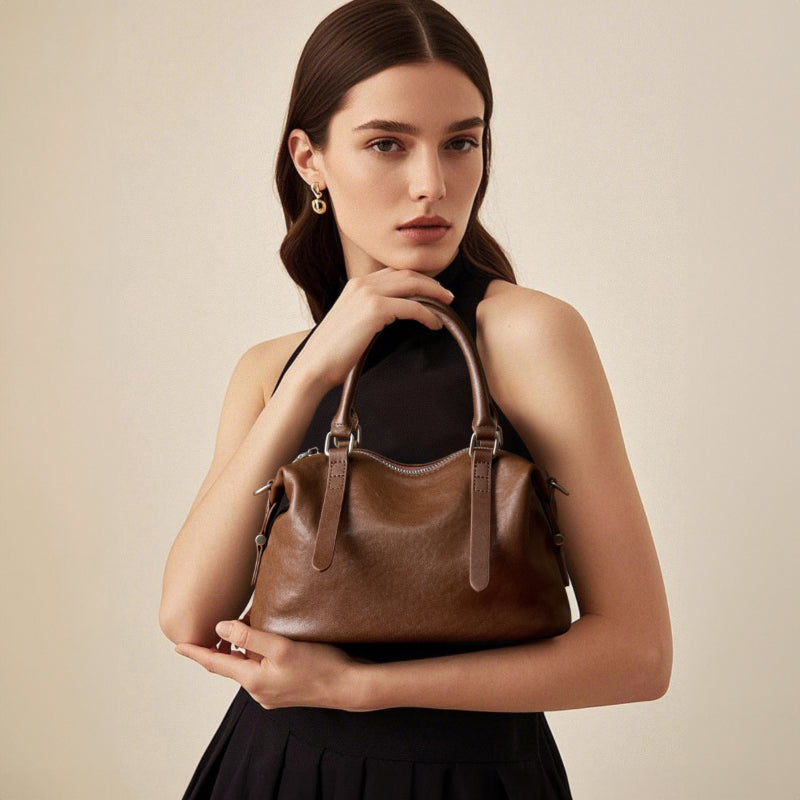 First layer vegetable tanned cowhide handbag genuine leather fashion retro versatile shoulder crossbody bag