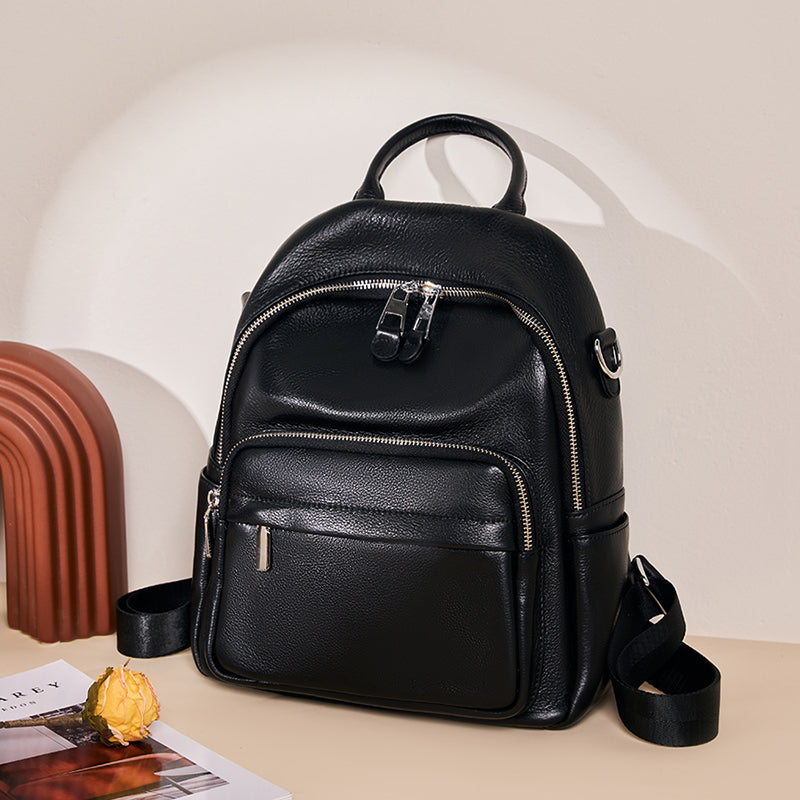 Genuine soft leather backpack travel backpack