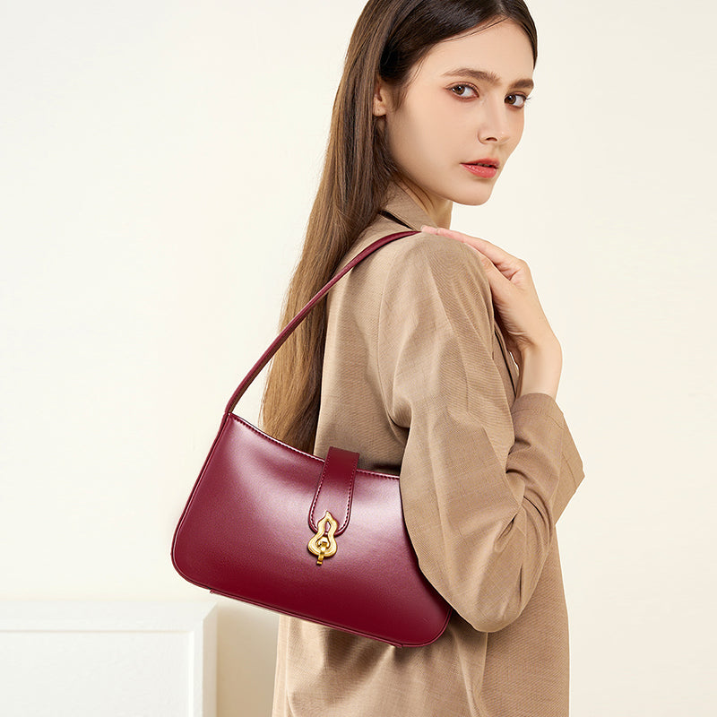 Genuine leather niche high-quality texture underarm bag daily versatile shoulder bag