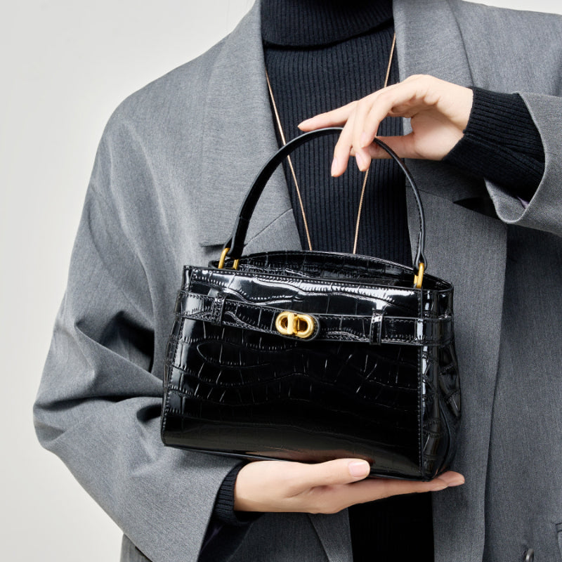 Crocodile pattern Kelly bag shoulder crossbody bag