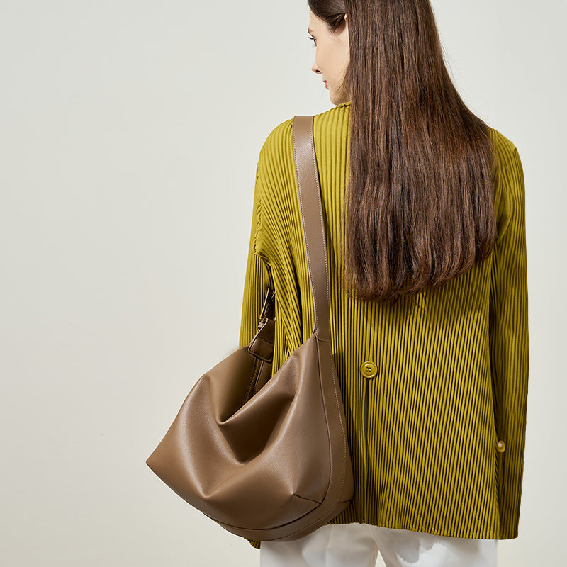 Genuine leather underarm large tote bag cowhide women's bag commuting shoulder messenger bag