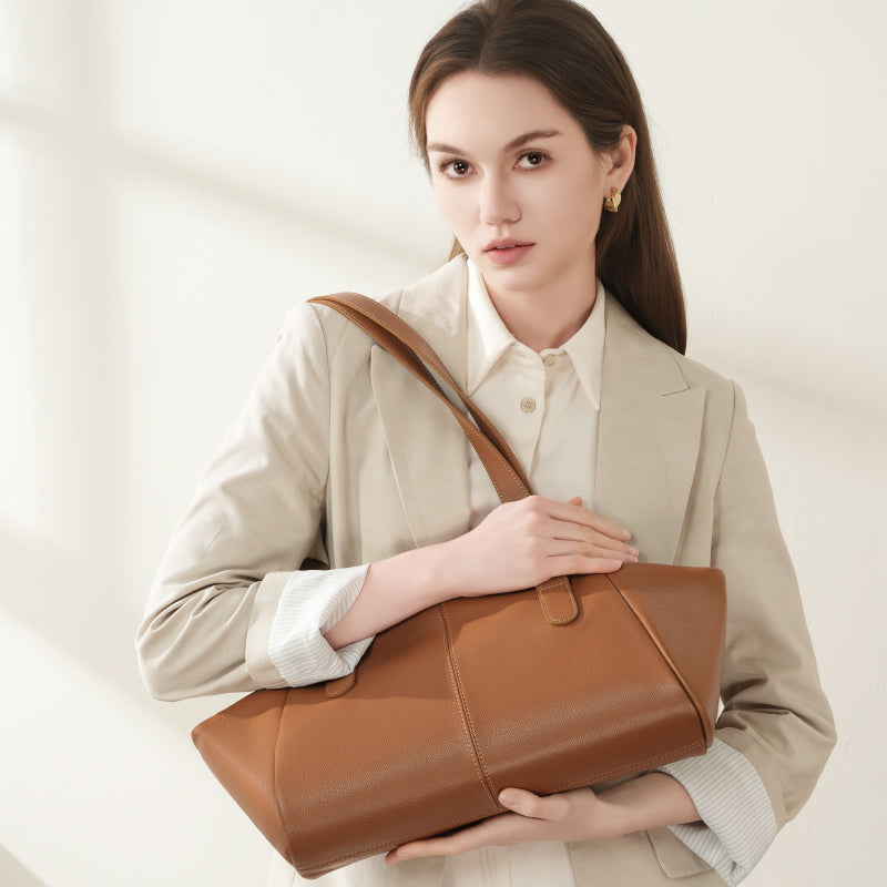Genuine leather tote bag fashionable underarm bag