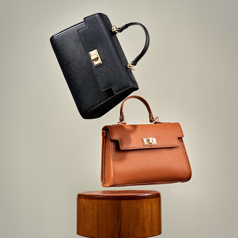 Genuine leather versatile cowhide Kelly bag mini crossbody handbag classic women's bag