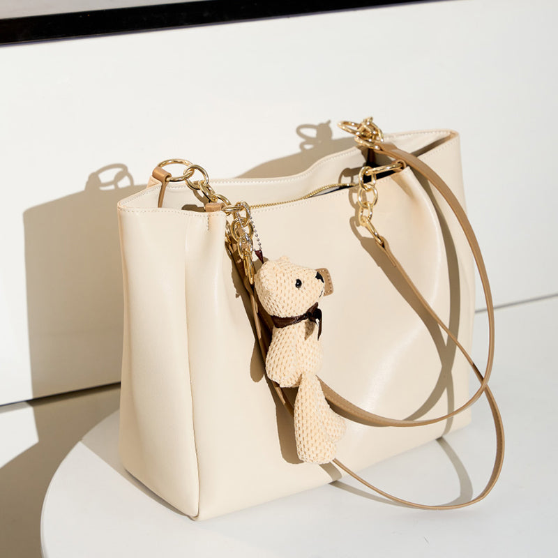 Tote bag women's bag genuine leather high-end large capacity niche commuter shoulder bag trendy bags