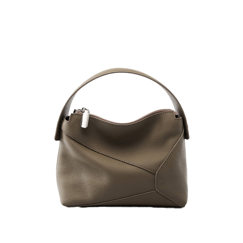 Top layer cowhide high-end geometric handbag mini genuine leather pillow bag shoulder crossbody women's bag