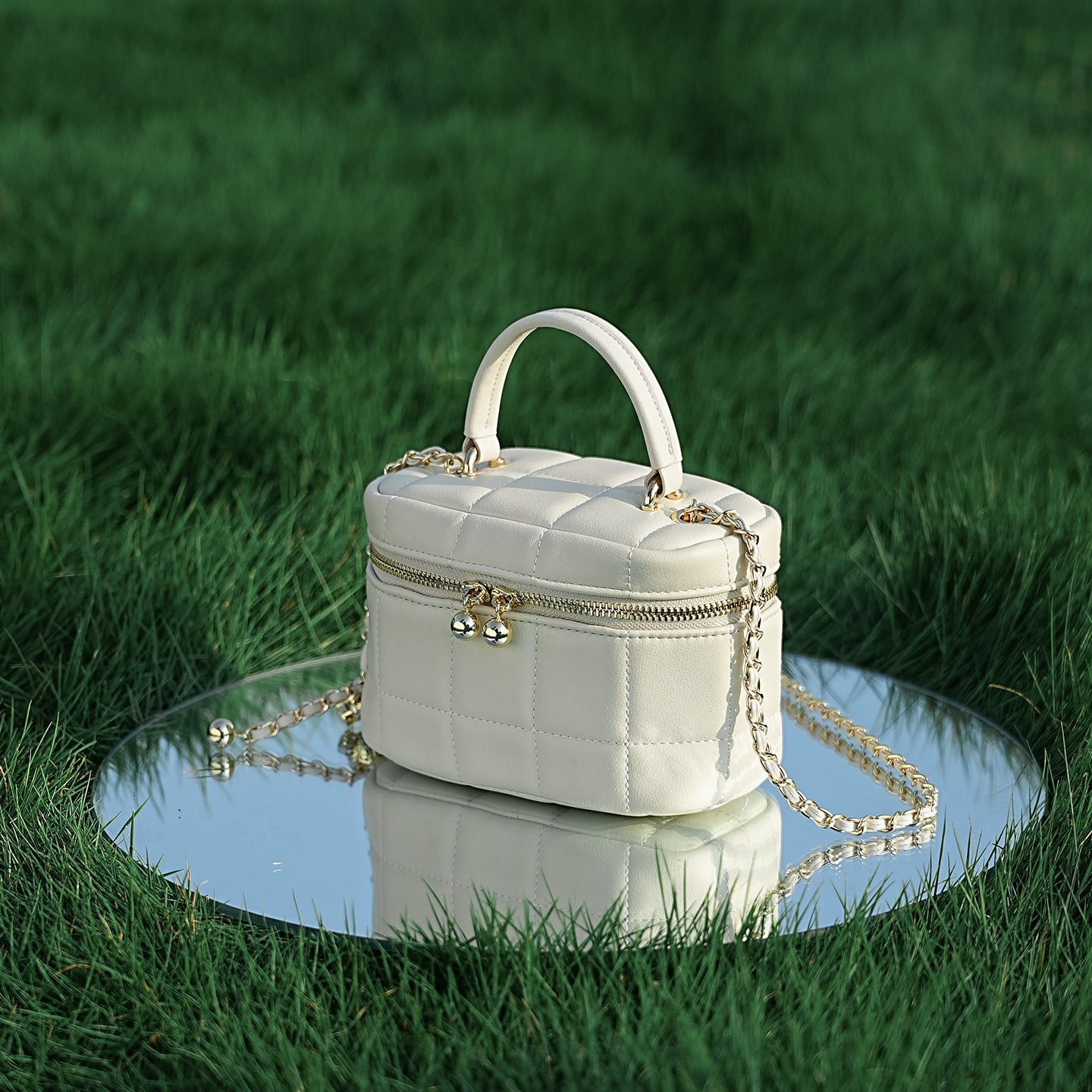 Genuine leather small Chanel style handbag box bag high-quality texture chain shoulder crossbody bag women's bag small bag